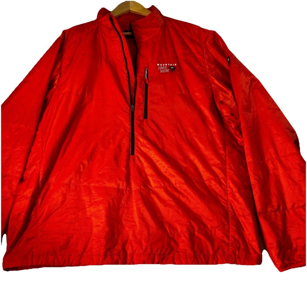 Mountain Hardware Jacket Mens XXL Half Zip Cinch Waist Lightweight Puffer Orange